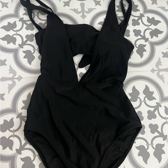 Black one piece with attached bandeau top - Picture 1 of 2